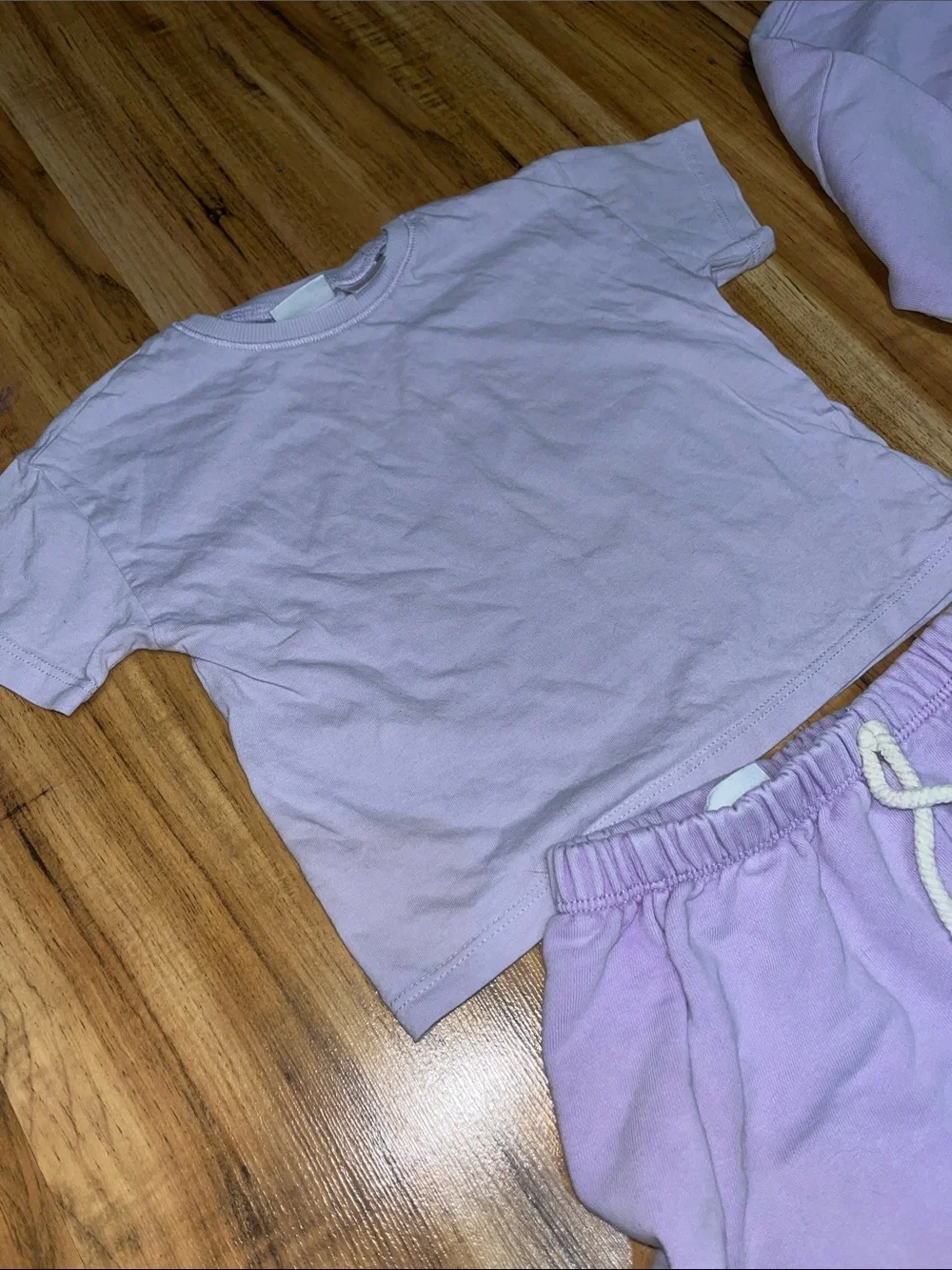 Zara Lilac Crewneck Sweatshirt and shorts/t shirt 3 piece set girls 3 years old